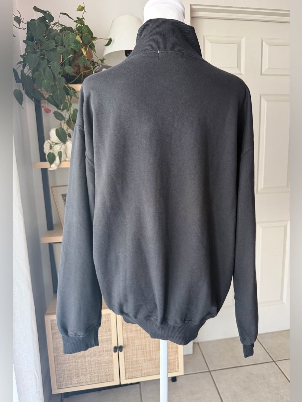 Vintage SALCO Country Club Sweatshirt Black Mock Neck Equestrian Preppy 90s sz L - Picture 3 of 8